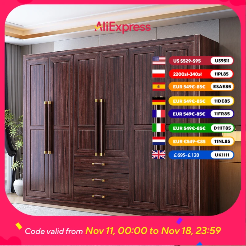 

Vintage Girl Wardrobe Clothing Rack Salon Underwear Design Cafe Bar Drawer Bed Head Closet Boho Guardaropa Wooden Home Furniture