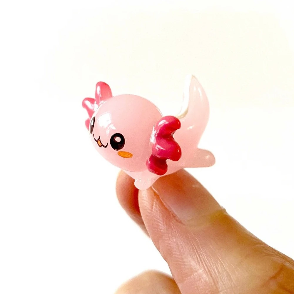 5/10 stücke Mini Harz Axolotl Miniaturen, niedliche Fee Garten Tiere nach Hause Ornament, Mikro Moos Landschaft DIY Handwerk Dekoration