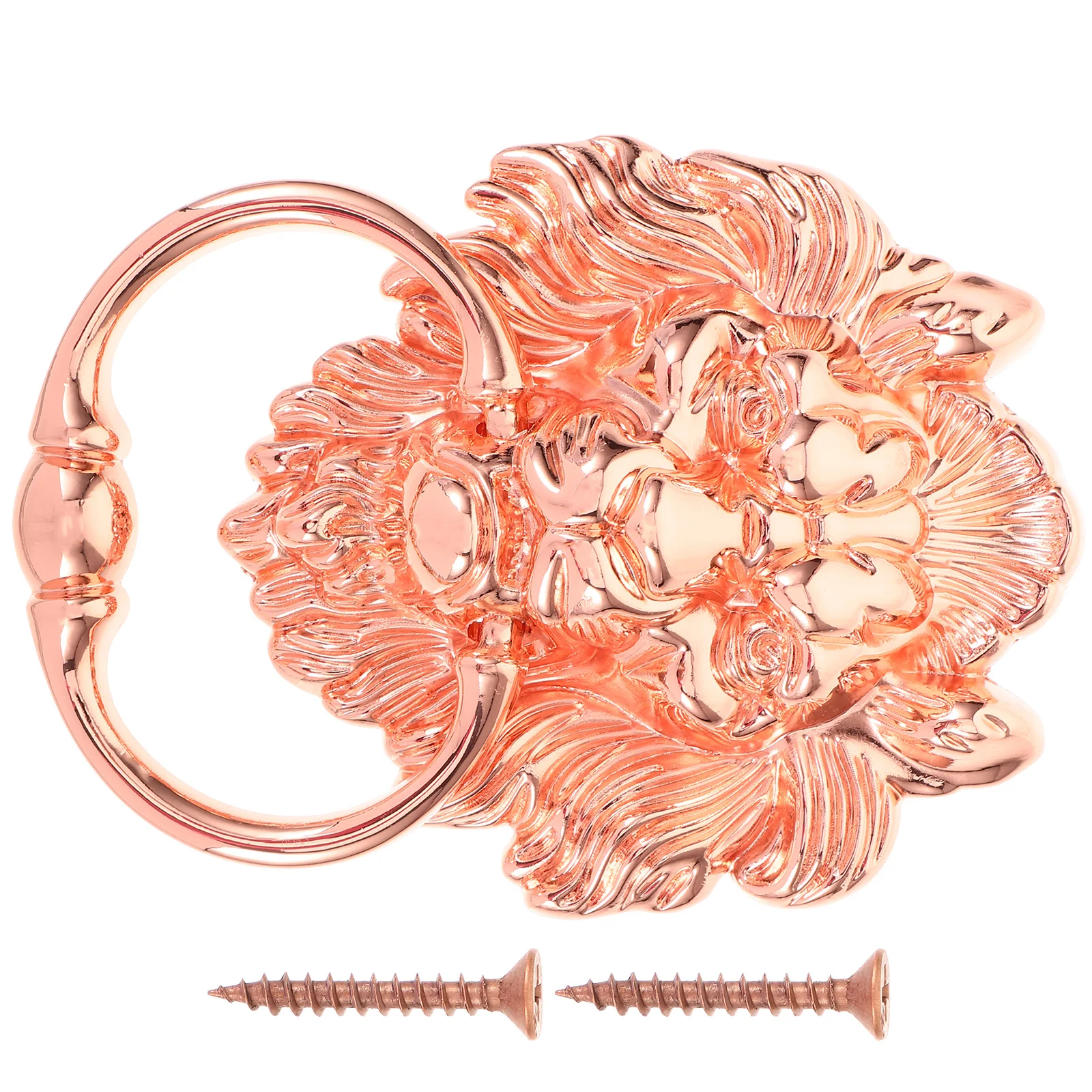 

Lion Head Pull Door Knockers For Front Door Gold Ring Zinc Alloy Suitable for Wood Doors Fence Gates Decor Hardware Rose
