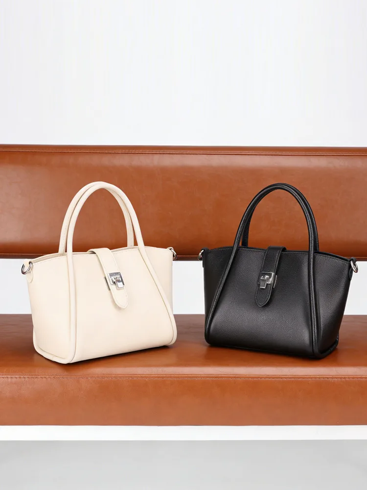 New Fashion Women’s Handbag Genuine Leather Commuter Bag Large Capacity Full-grain Leather Versatile Simple Women Shoulder Bag - view 2
