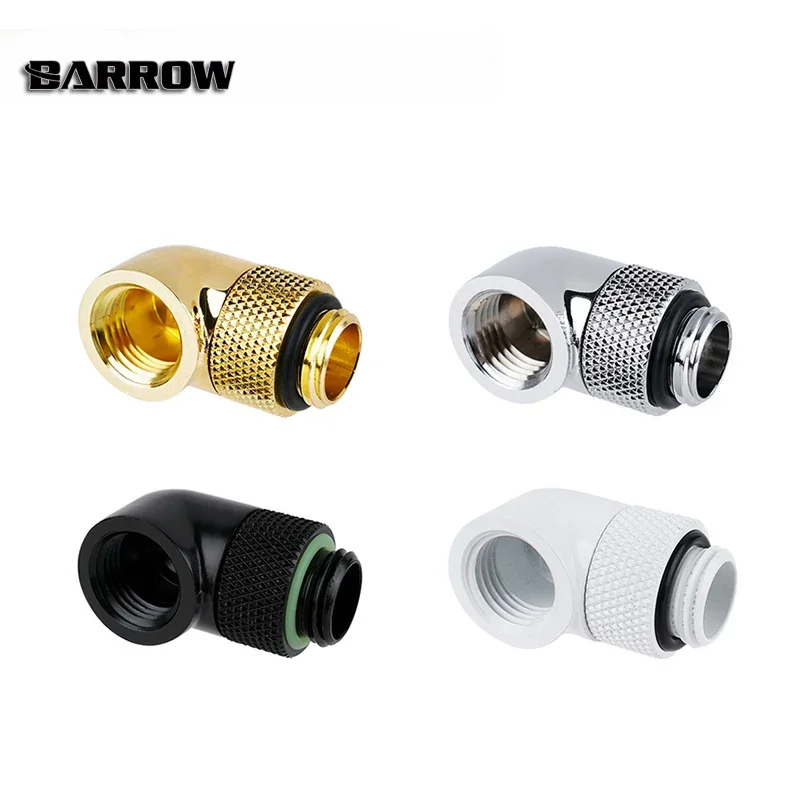 4pcs Barrow G1/4'' 90 Degree Rotary Fittings Computer Water Cooling Kit Fittings Elbow ,Black White Silver,TWT90-V2.5