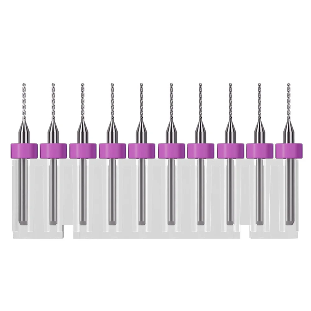 Carbide PCB Drill Bit Set 10PCS for Metal and Circuit Board Processing with 12mm Cutting Length and Enhanced Drill Bit Strength