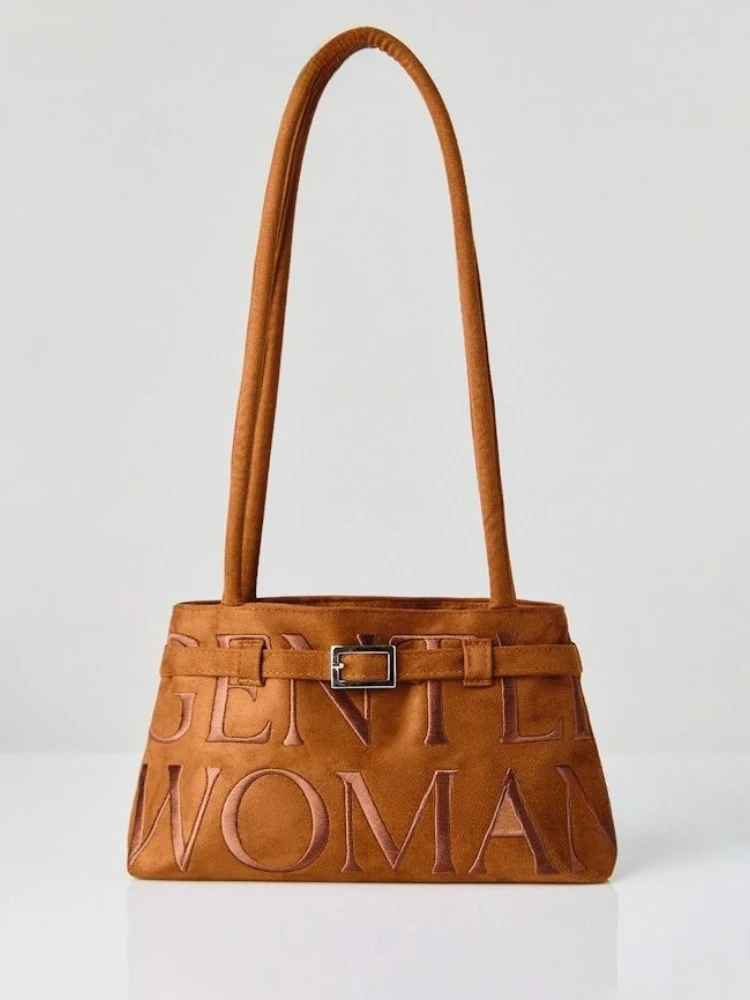 

Thailand gentle woman suede ballet bag 2025 new fashion hundred embroidery shoulder armpit bag