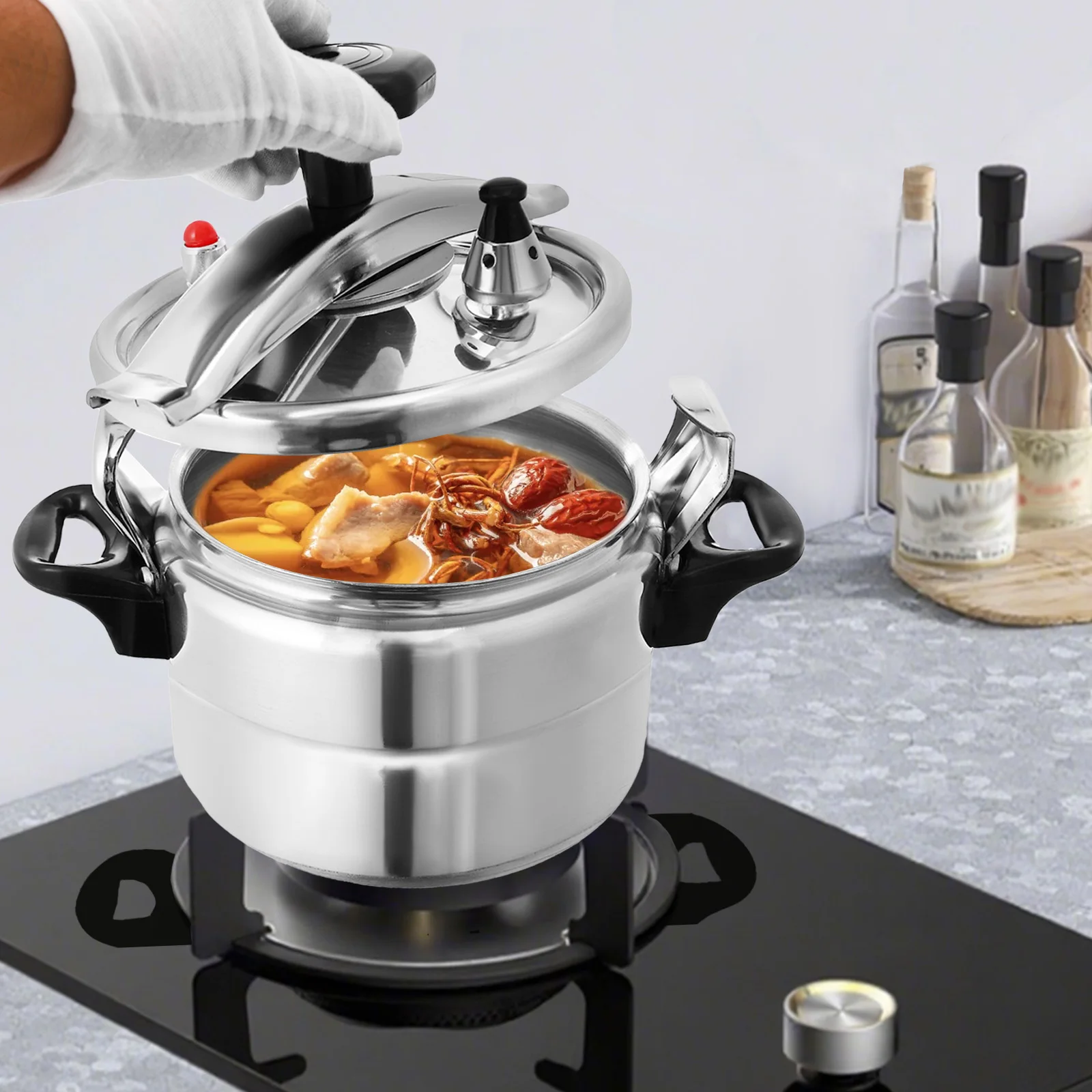 طنجرة ضغط صغيرة عائلية، طنجرة ضغط، سبائك الألومنيوم 35 كيلو باسكال 3 لتر/3.17 كيو تي