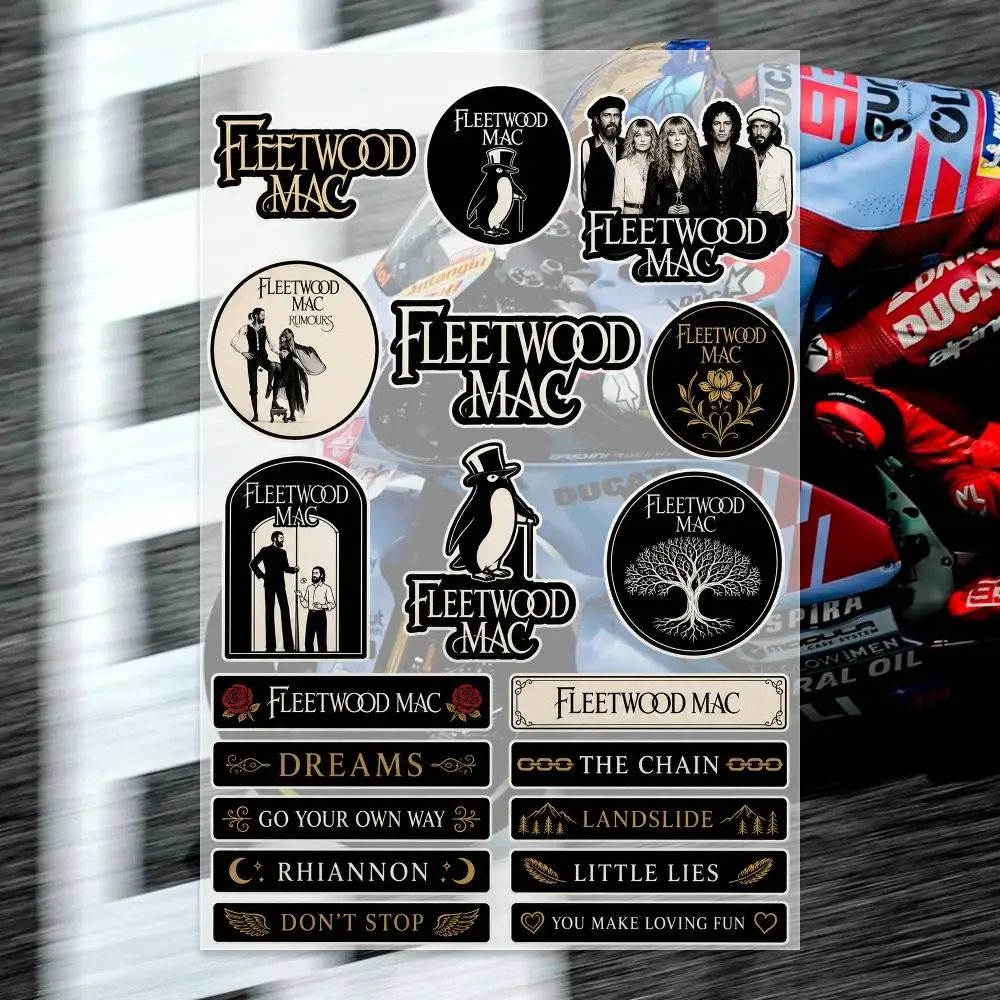 F-Fleetwood Mac Stickers Moto Sticker Auto Body Bumper Windows Motorcycle Laptop Walls Vinyl Decal Car Tuning Accessories