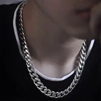 925 sterling silver plated Flat Cuban Chain Necklace For Men Male Neck Jewelry Accessories 4MM/6MM/8MM/10MM Width 4