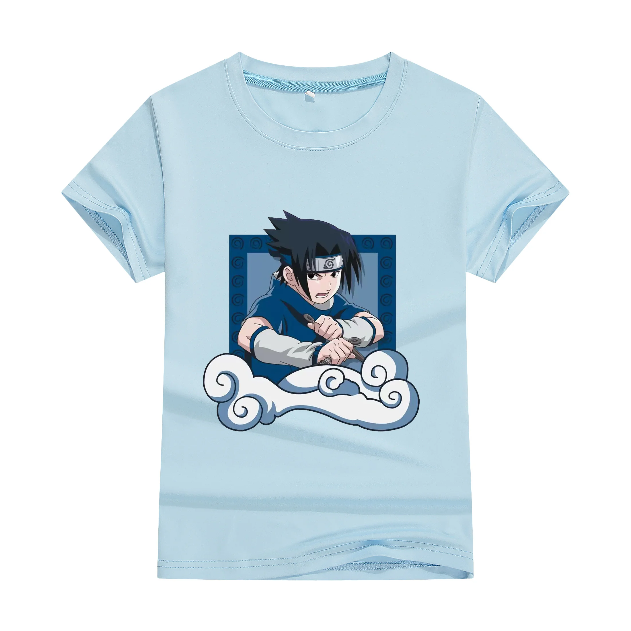 T-Shirt Naruto Umaki Male Summer Tshirt Children Clothes Kids High Street 2024 Harajuku Style Cotton Print  Adolescent Clothing