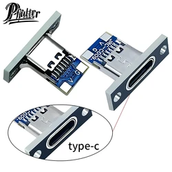 New 1Pcs Type-C Female Connector Jack Charging Port USB 3.1 Type C Socket With Fixing Plate