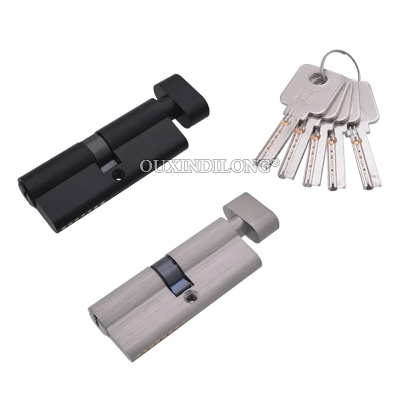 Brand New 1Piece Solid Brass European Mortise Door Lock Cylinder Small Gourd Lock Core Lock Gall Replacement Parts + Key