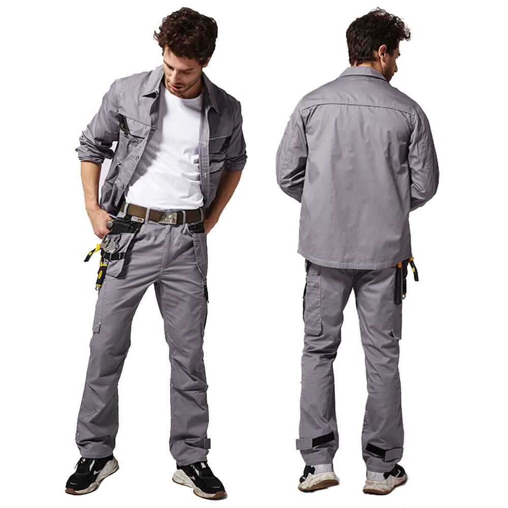 Working Uniform Welding Suit Car Repair Workshop Mechanic Clothes Labor Insurance Clothes Wear-resistant Welder Tops Pants Suit