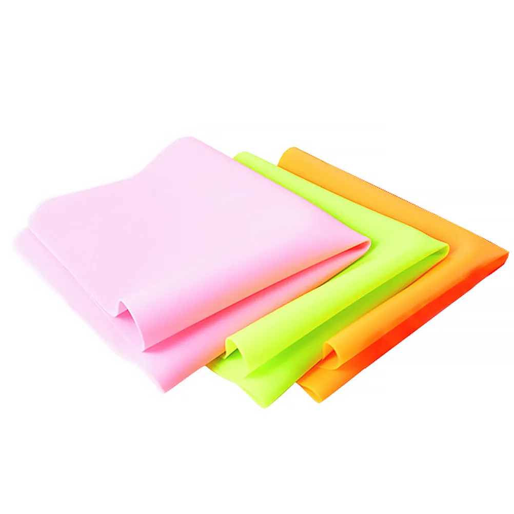 3Pcs Silicone Table Mat Colorful Non-Skid Heat Insulation Baking Place-Mat Home Restaurant Party Supplies view 4