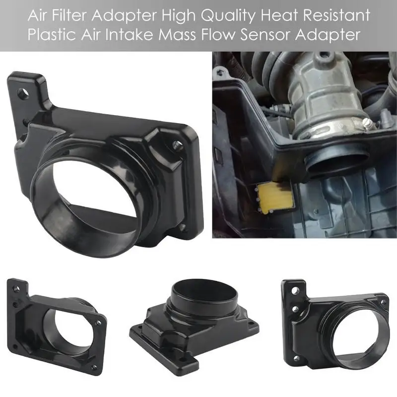 Mass Air Flow Sensor Intake Filter Adapter Plate Black For Mit-subishi V6 L4 ADAP-053-786-F1