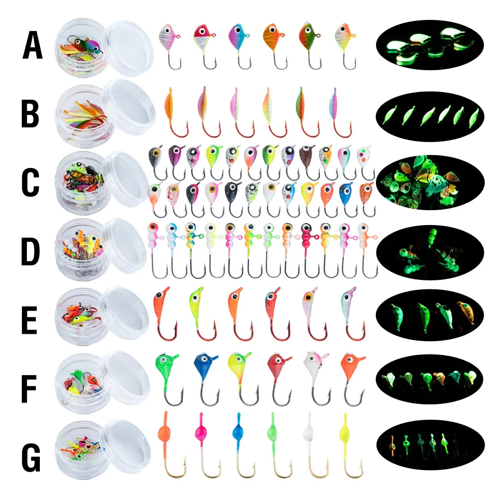 Anzuelos Jig Head para pesca en hielo – hormiga suave colores - imagen 4