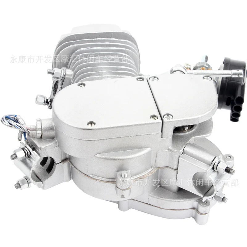 Mini Motorcycle Power Bicycle Modification Two Punch80ccGasoline Engine with Carburetor Spark Plug