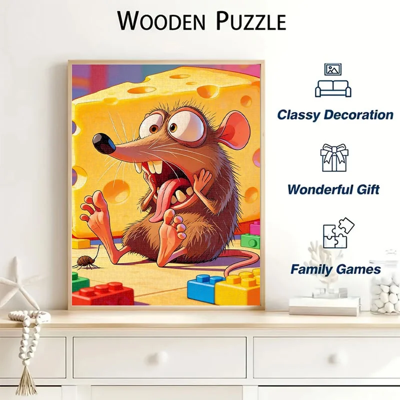 ตัวต่อจิ๊กซอว์รูปหนู 1000 ชิ้น - ของเล่น DIY สำหรับผู้ใหญ่และครอบครัว เหมาะสำหรับคลายเครียด เกมตัวต่อกระดาษพกพา