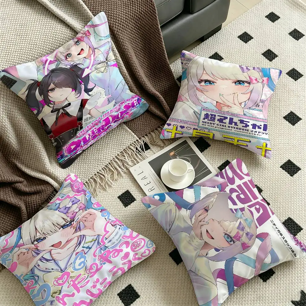 Anime Needys Girl Overdose  Pillow Cushion Cover Pillowcase Living Room Sofa Home Decor Customized