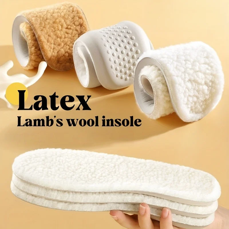 

Латексные зимние стельки из овечьей шерсти | Толстые теплые флисовые вставки для обуви с амортизацией и защитой от запаха для мужчин и женщин