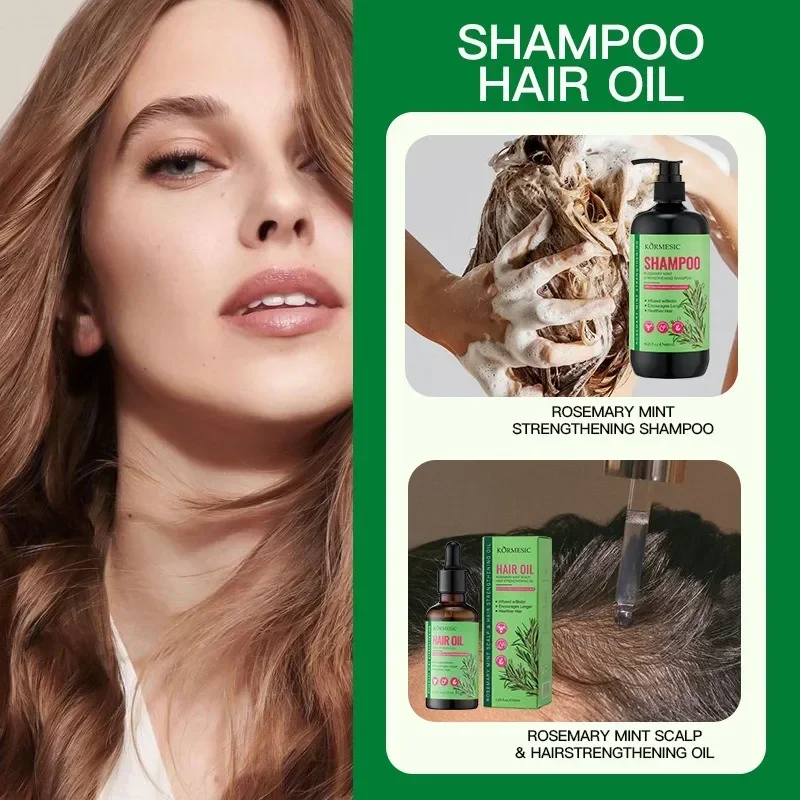 Maschera per capelli alla menta al rosmarino Shampoo Shampoo Serie Trattamento idratante riparatore Shampoo Curl Maschera all'olio essenziale Rafforzamento dei capelli