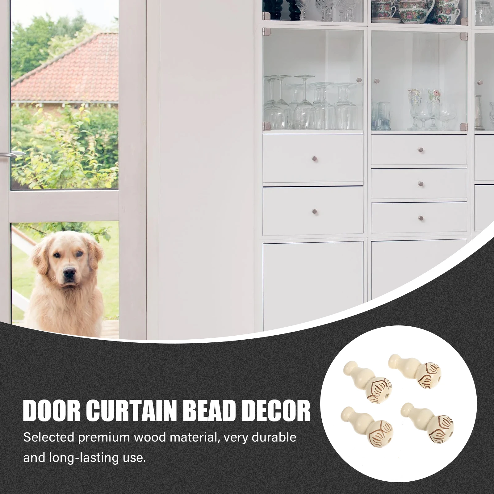 

200 Pcs Gourd Bead Curtain Accessories Decorative Wood Diy Beaded Curtains Beads Home Accessory Door