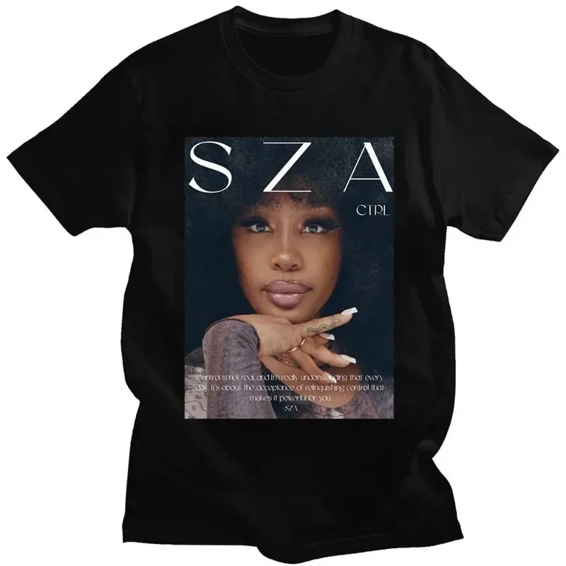 Rapper SZA CTRL X SOS Album Graphic Printed T-shirt Fashion Casual Plus Size T-shirt Women\'s Retro Punk Hip-hop Harajuku T-shirt