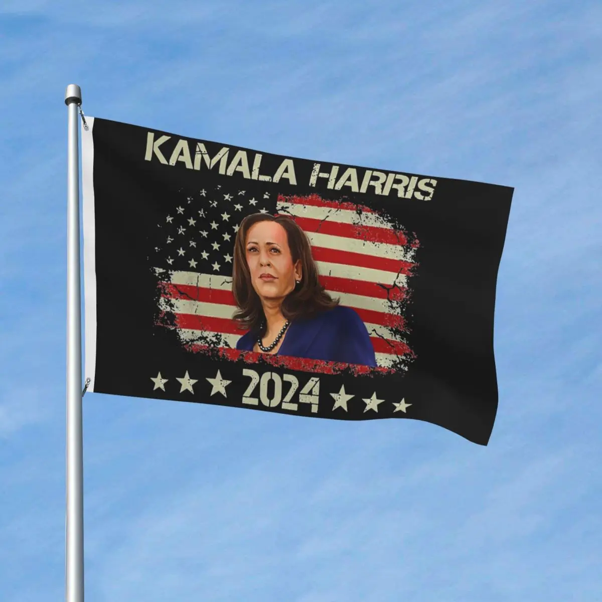 American Flag Kamala Harris 2024 For President Flag Double Sided Indoor Outdoor Banner 2 Grommets Home Dorm Wall Decor 3x5 FT