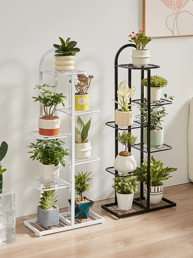 Flower rack living room floor-standing flower rack balcony flowerpot bracket wrought iron multilayer succulent radish pot rack