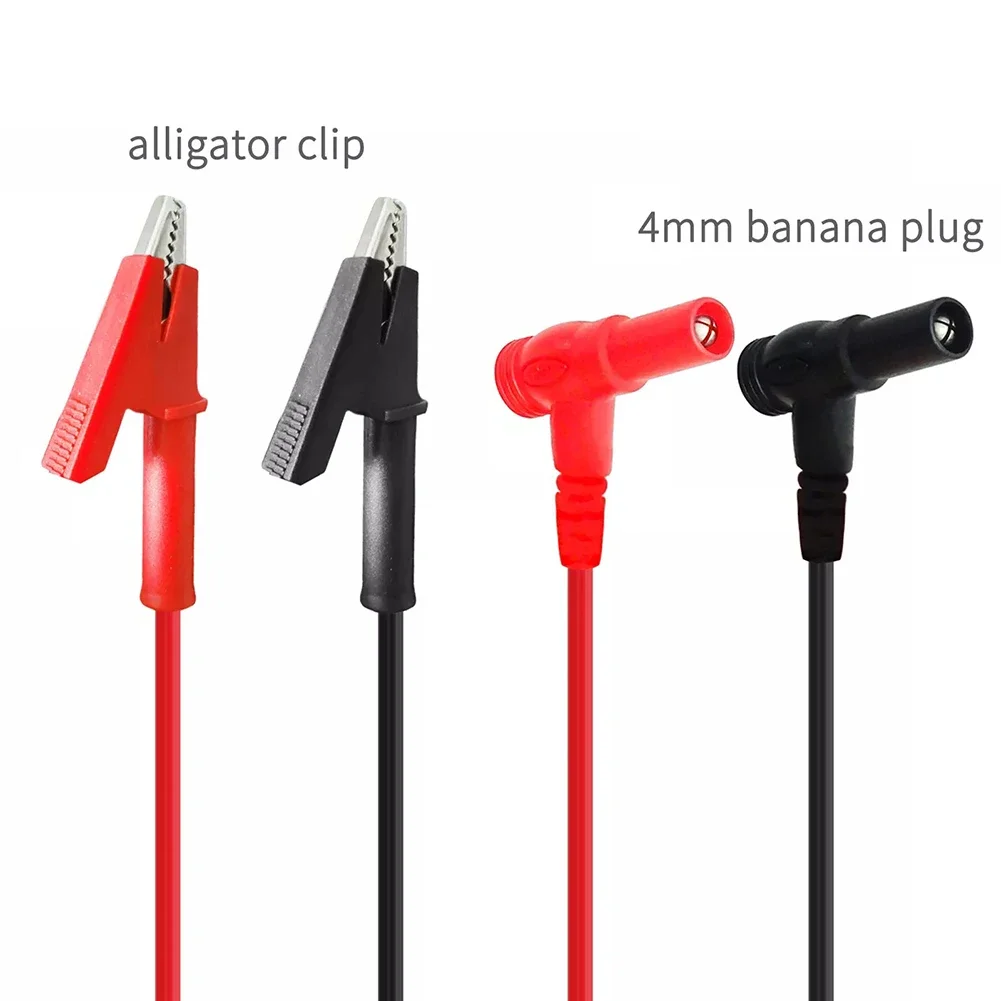 خط الاختبار الكهربائي اختبار كابلات الموصلات أحمر أسود اللون تصلب التحقيق تلميح 35 مللي متر طرف صغير 4 مللي متر موصل 90 سنتيمتر طول