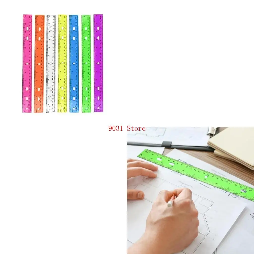 

Clear Colorful Rulers Math Measuring Ruler Inches Centimeters Scaled Ruler