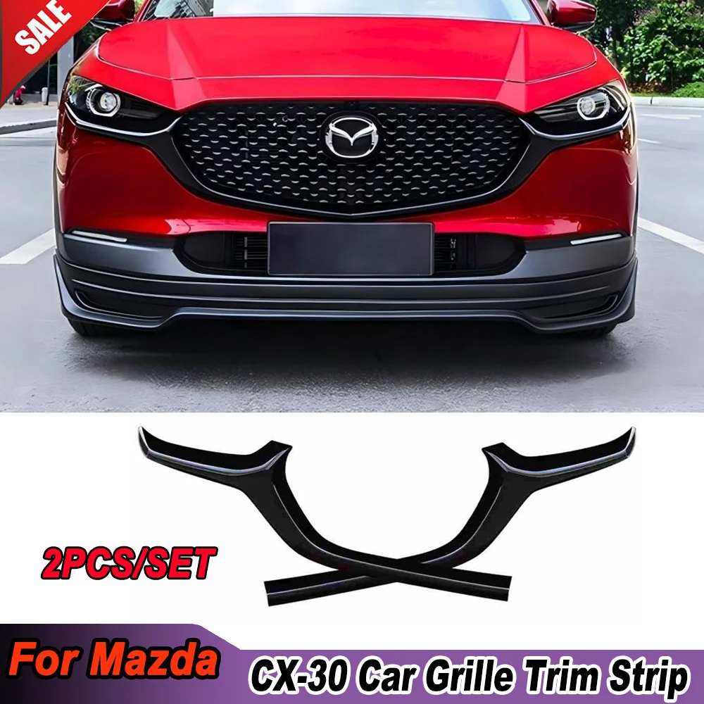 

Car Grille Trim Strip For Mazda CX30 CX-30 2020+ Front Bumper Full Star Racing Grills Cover 2pcs Trim Hoods Part Car Front Body