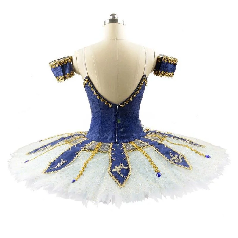 Dark blue jacquard elastic tutu International competition tailored to Paquita