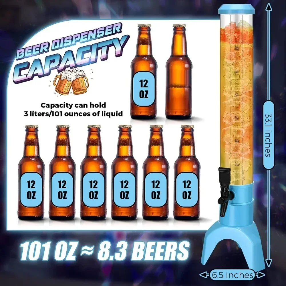 6 pcs drink tower dispenser mimosa tower with ice tube and bottomless mimosa lunch beer beverage drink tabletop liquor dispense