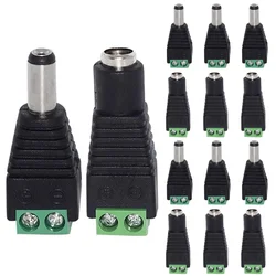 5PCS Cameras 2.1mm x 5.5mm Female Male DC Power Plug 5.5*2.5mm Plug Jack Adalug Jack Adapter Connector Male Plug Socket green