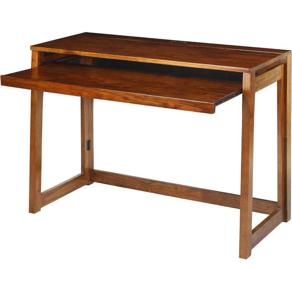 مكتب محمول قابل للطي مع شحن USB، بني مريح #1