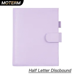Moterm Discbound Series Half Letter Cover Genuine Pebbled Grain Cowhide Junior Expansion Disc Bound Organizer Journal Agenda