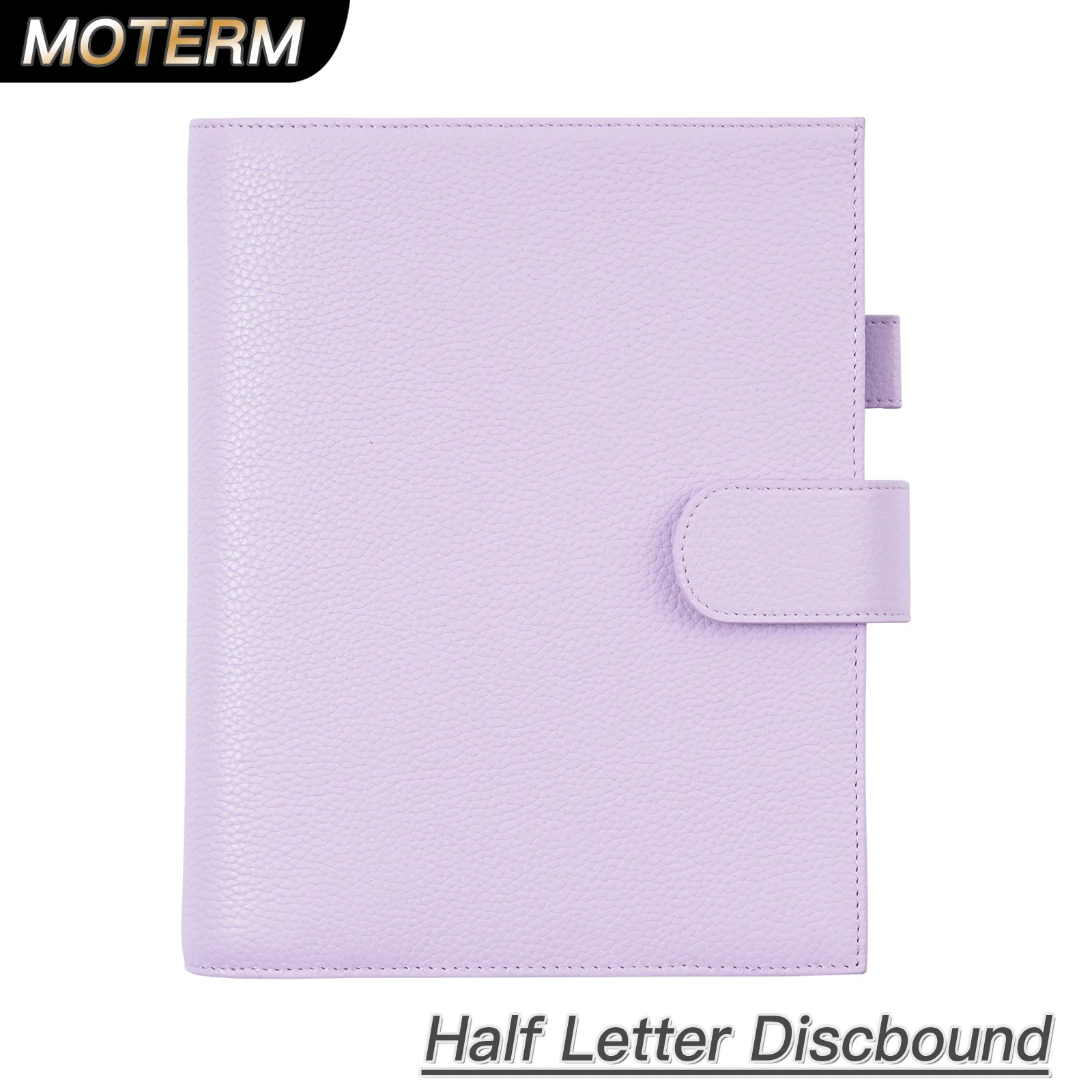 Moterm Discbound Series Half Letter Cover Genuine Pebbled Grain Cowhide Junior Expansion Disc Bound Organizer Journal Agenda