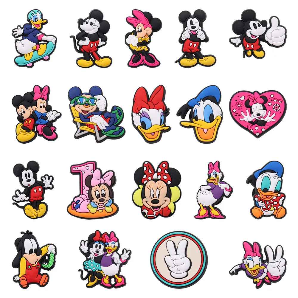 Wholesale 50Pcs Disney Cartoon Mickey Minnie Daisy Kids Adorable Shoe Buckle Charms Accessories DIY Backpack