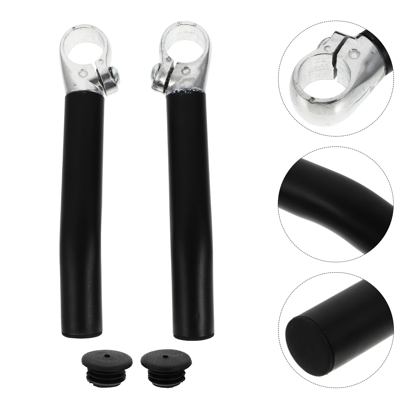 

1 Pair Black Cycling For Alloy Ergonomic Durable Aluminium Grip Rest Handlebar For Road Folding Bike With Handle Plug Bike