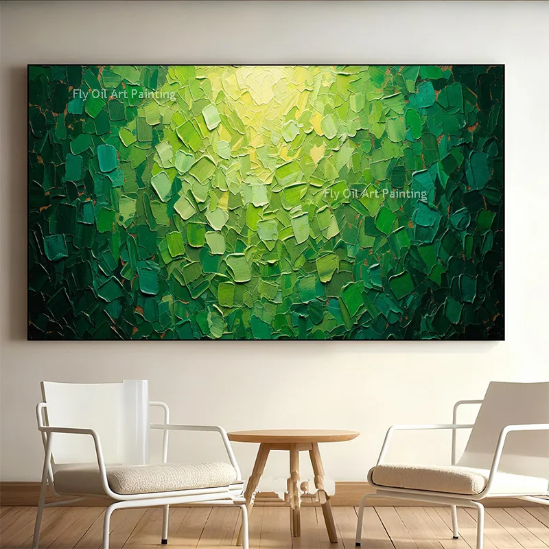 large-deep-green-yellow-abstract-artwork-decor-hand-drawn-simplism-design-canvas-wall-art-items-brown-yellow-grey-oil-painting