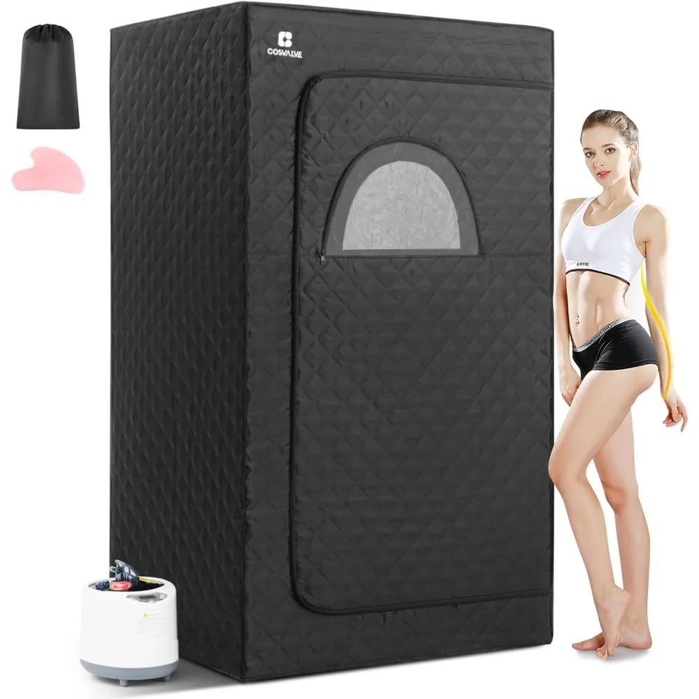 

Portable Steam Sauna for Home, Full Size Personal Steam Room Sauna Box Kit with 2.6L 1000W Steam Generator, Remote Control