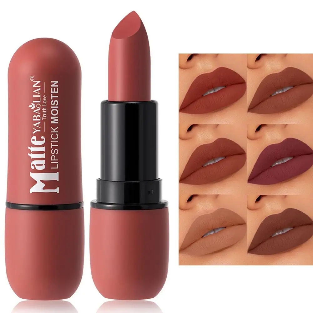Tazza antiaderente per rossetto opaco impermeabile a lunga durata per rossetto da 6 colori per il trucco delle labbra