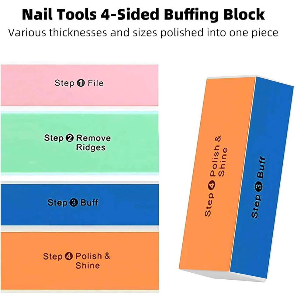 100pcs Colorful Nail File Buffer Block Polish Four sides Manicure Form Sanding Nail Buffers File Pedicure Sanding Nails Art Tool