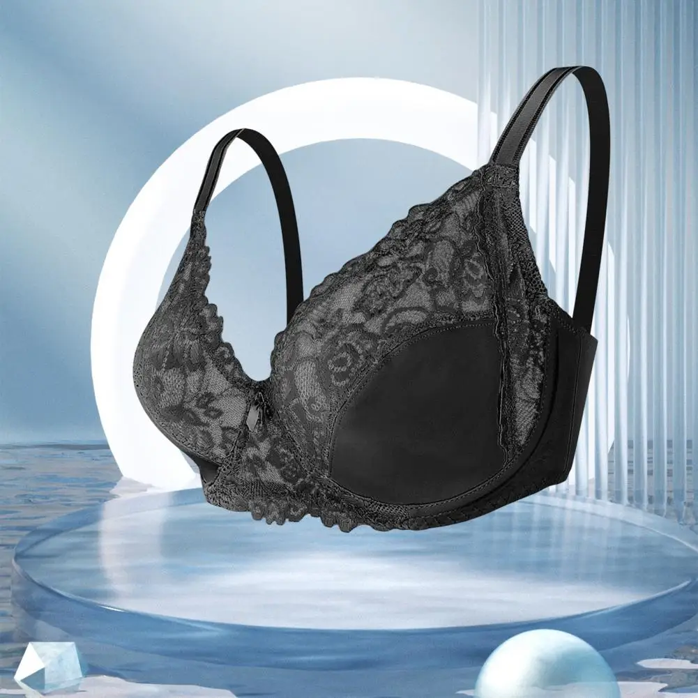 

Womens Bras Ultra-Thin Perspective Deep V Lace Sheer Plus Size Bra Female Underwear Sexy Lingerie Plus size Tops