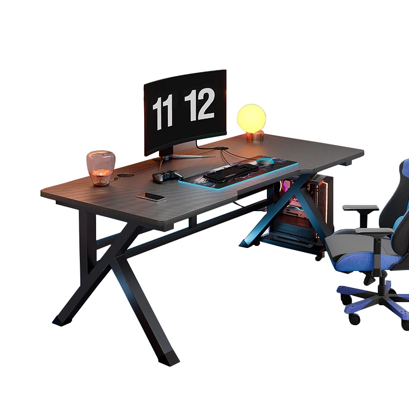 2023 Modern High quality Custom Computer Gaming Desk Black Carbon Fiber PC Gaming Table