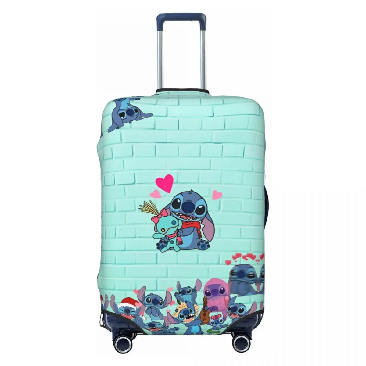 MINISO Stitch Cartoon Custom Suitcase Cover Business Protector Flight Practical Luggage Supplies