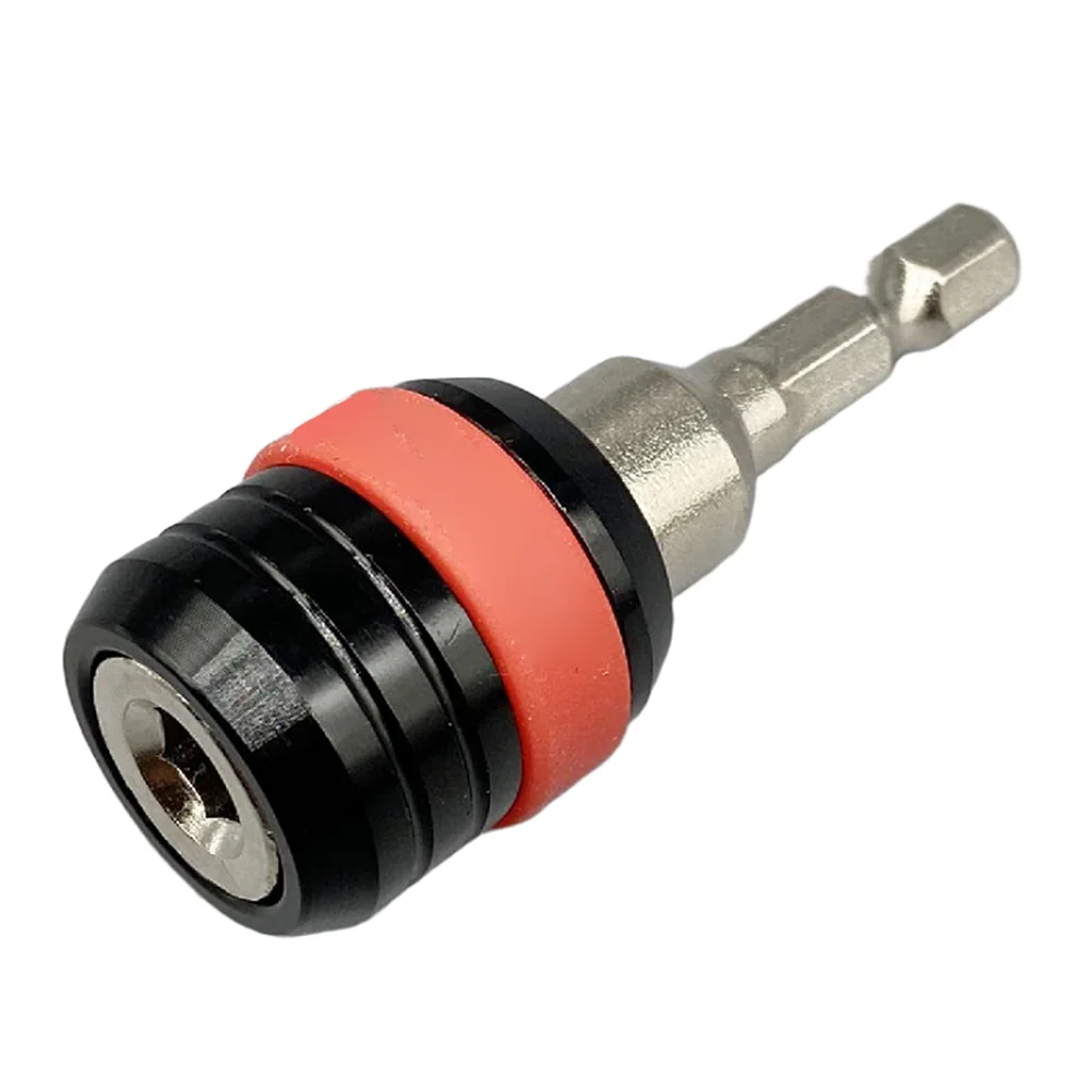 Drill Chuck Adapter Hex Shank Adapter For Deck Building Black Silver Hex Shank Power Tool Adapter One-hand for Quick Release