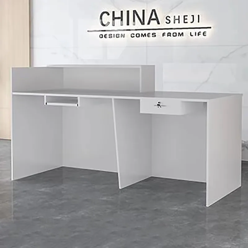 Mostrador de recepción Simple de belleza, mostrador de Bar de lujo de diseño profesional pequeño, escritorio de recepción central Vintage, muebles comerciales