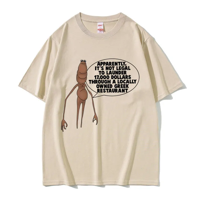 Apparently It's Not Legal To Launder Marcus The Worm Funny Meme T-shirt Men Women Casual Cotton Oversized T Shirts Short Sleeve