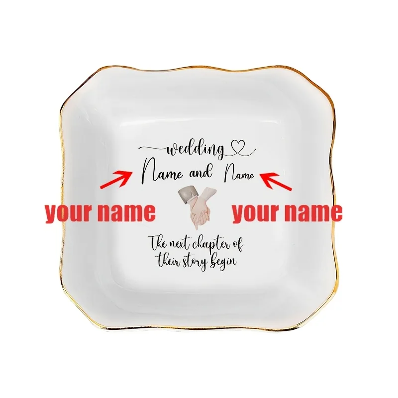 

Custom Item Featuring Hand-in-Hand Design Ceramic Jewelry Tray Suitable for Bedroom Desktop and Vanity Decoration for Women