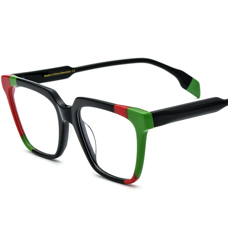 Color matching personality fashion square plate glasses frame optical frame small face men and women glasses