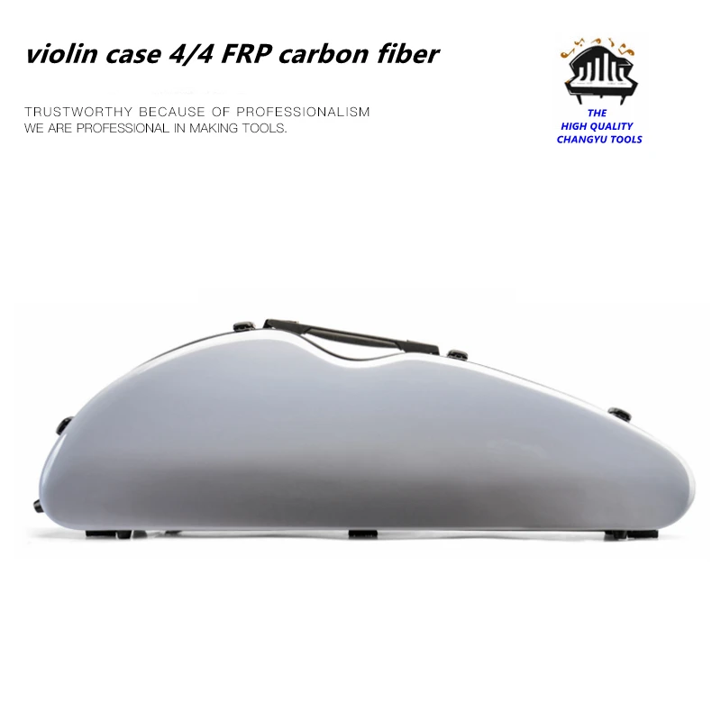 

High quality violin case 4/4 FRP carbon fiber white triangle Fashion style violin parts violin accessories